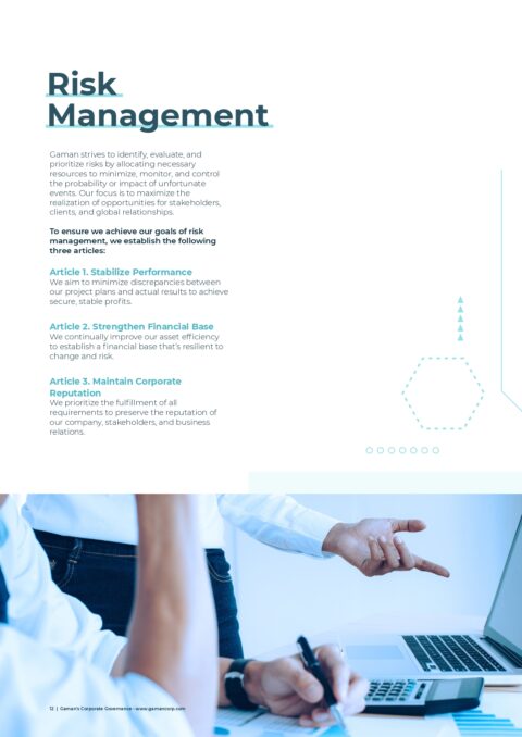 Gaman Corp corporate governance document, page 12