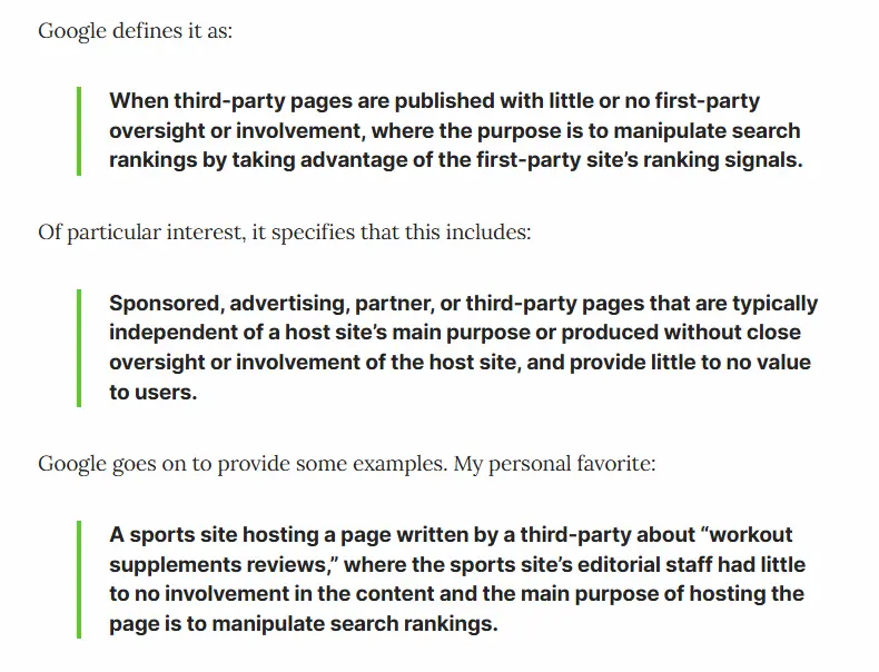 Google's definition of scaled content abuse in its spam policies