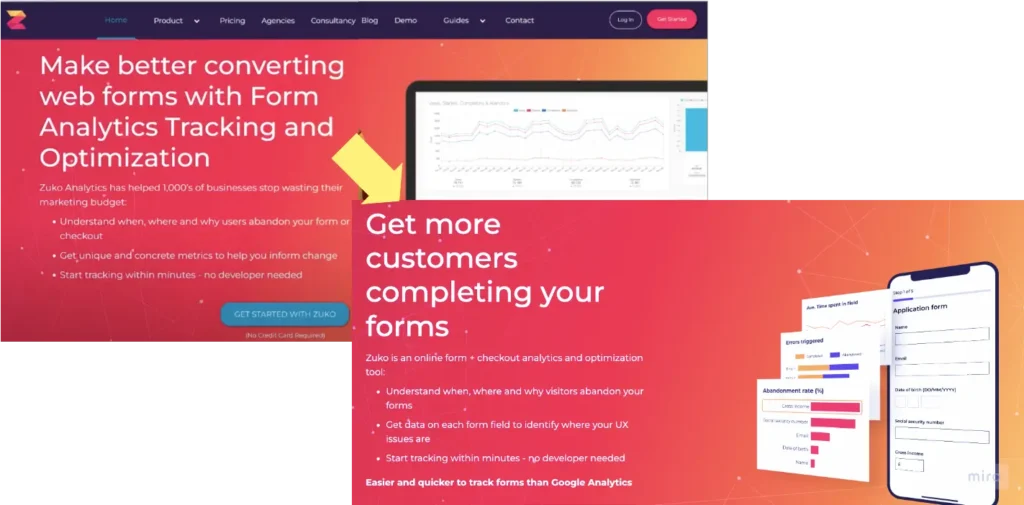 Zuko homepage messaging improvement case study